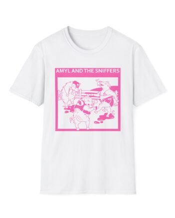 Amyl and the Sniffers Pigs unisex softstyle t-shirt