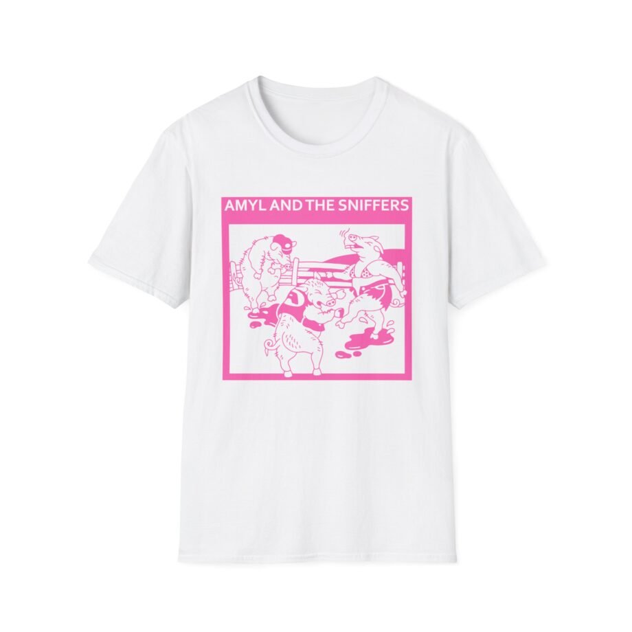 Amyl and the Sniffers Pigs unisex softstyle t-shirt