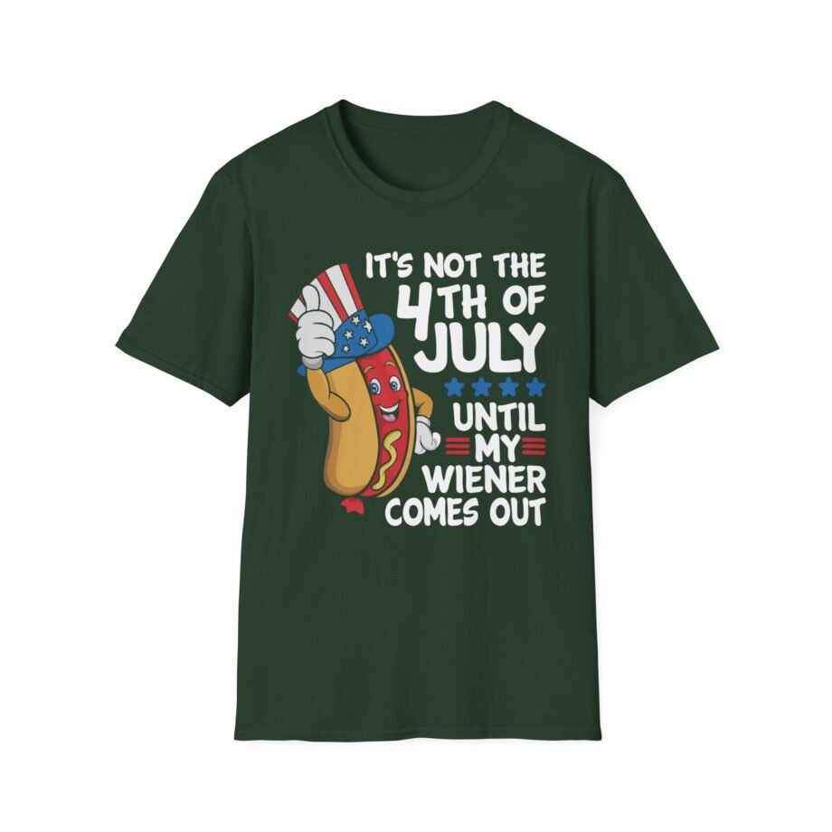 4th of July Funny Wiener Unisex Softstyle T-shirt
