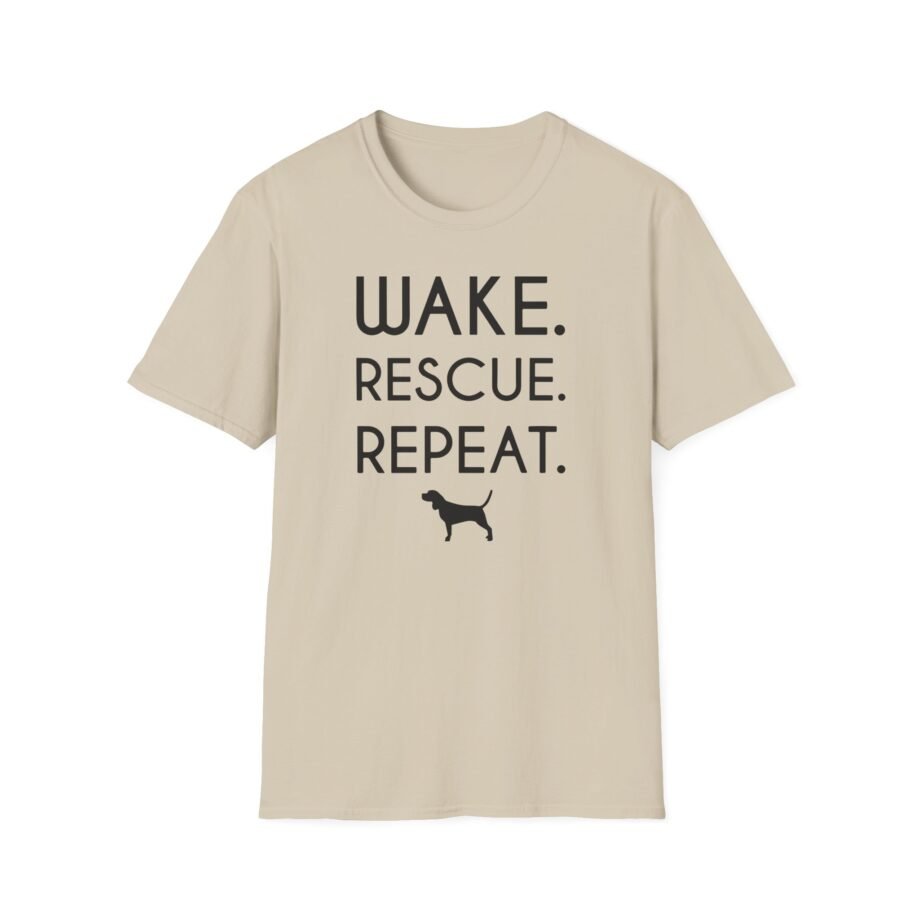 Beagle Wake, Rescue, Repeat Unisex Softstyle T-shirt