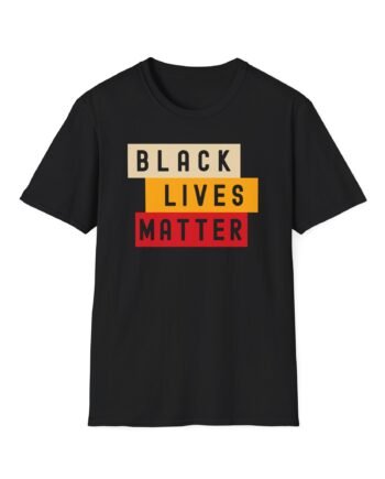 Black Lives Matter Blm Stacked Graphic Logo Unisex Softstyle T-shirt