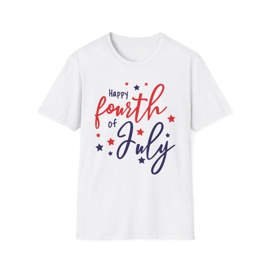 Happy Fourth of July Fun Stars Unisex Softstyle T-shirt