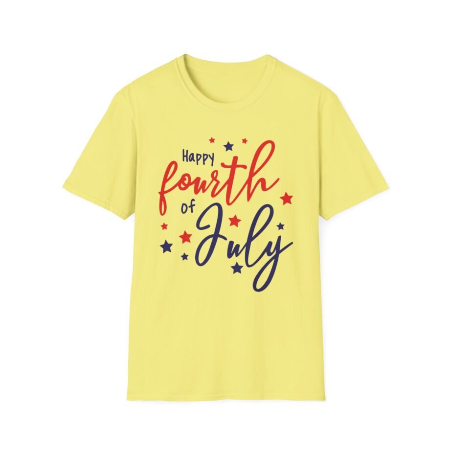 Happy Fourth of July Fun Stars Unisex Softstyle T-shirt