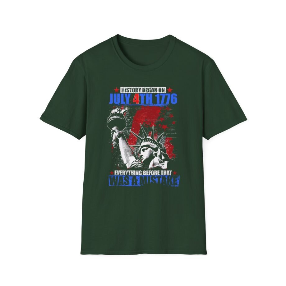 History Began 4th of July Unisex Softstyle T-shirt