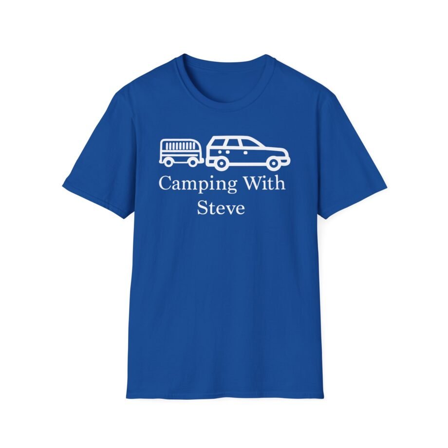 Steve Wallis Camping With Steve Trailer Unisex Softstyle T-Shirt