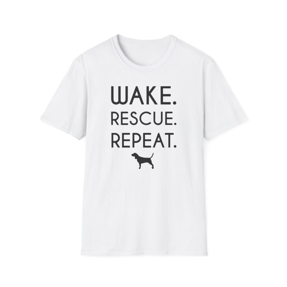 Beagle Wake, Rescue, Repeat Unisex Softstyle T-shirt
