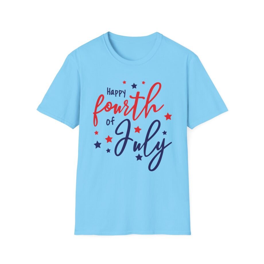 Happy Fourth of July Fun Stars Unisex Softstyle T-shirt
